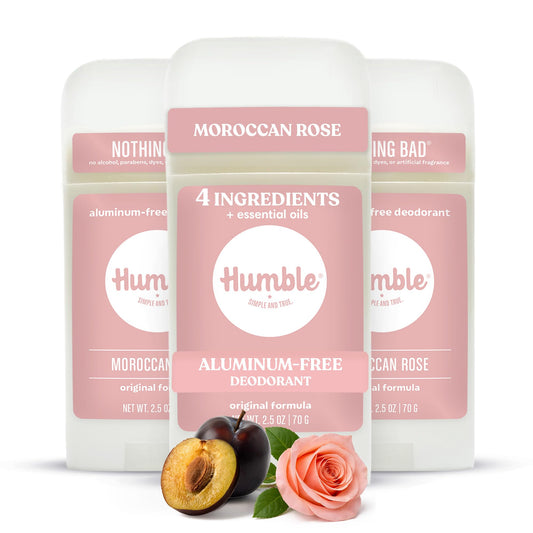Humble Aluminum-Free Deodorant for Women & Men, Moroccan Rose - Clean & Fresh Natural Deodorant Stick with Essential Oils for Long-Lasting Odor Beauty and Personal Care HUMBLE SIMPLE AND TRUE.