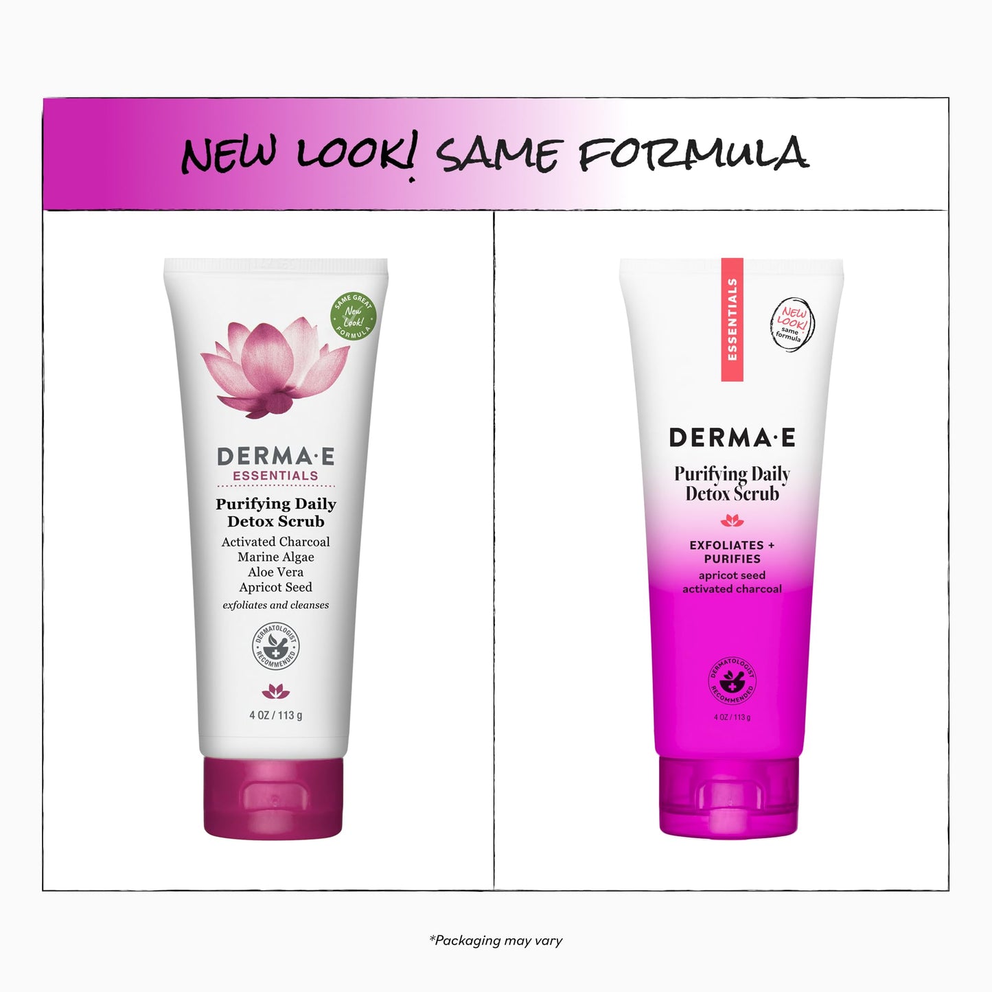 DERMA E Purifying Daily Facial Detox Scrub with Activated Charcoal and Seaweed Extract -Exfoliating Face Scrub Cleanses, Smooths and Brightens, 4oz Beauty & Personal Care Derma E