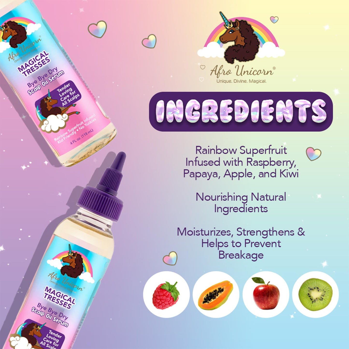 Magical Tresses by Afro Unicorn - Bye Bye Dry Scalp Serum - Soothing, Moisturizing, and Frizz-Eliminating Hair Serum for All Textures and Scalps, 12 Beauty & Personal Care MAGICAL TRESSES