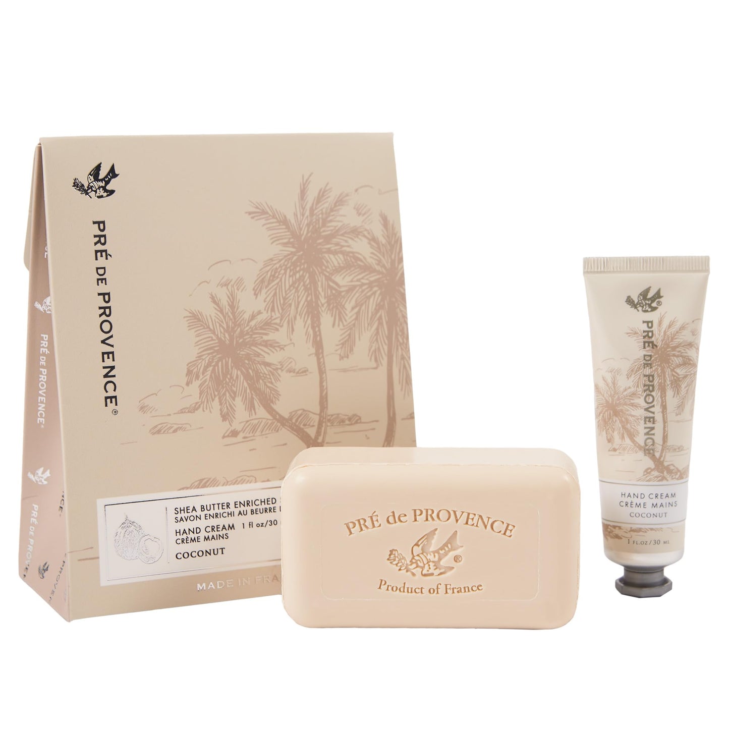 Pre de Provence Gift Set Includes 150 Gram Soap Bar & 1 fl oz Hand Cream |Made in France | Infused with Shea Butter, Coconut Beauty & Personal Care Pre de Provence
