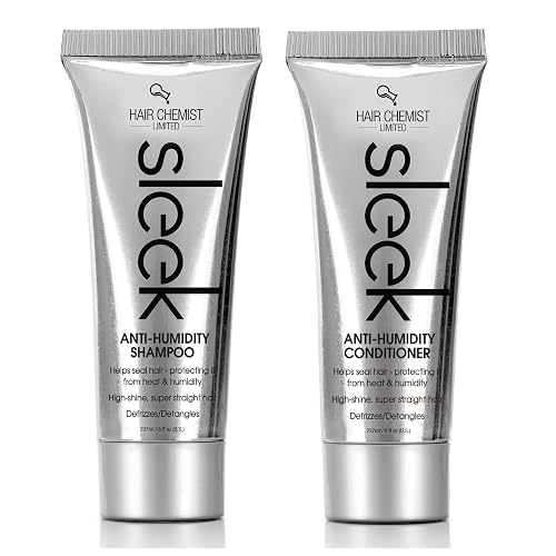 Hair Chemist SLEEK Anti Humidity Shampoo & Conditioner 8 oz. (2-PC SET) - Frizzy Hair Shampoo and Conditioner for Silky Hair & Super Straight Hair Beauty & Personal Care Hair Chemist