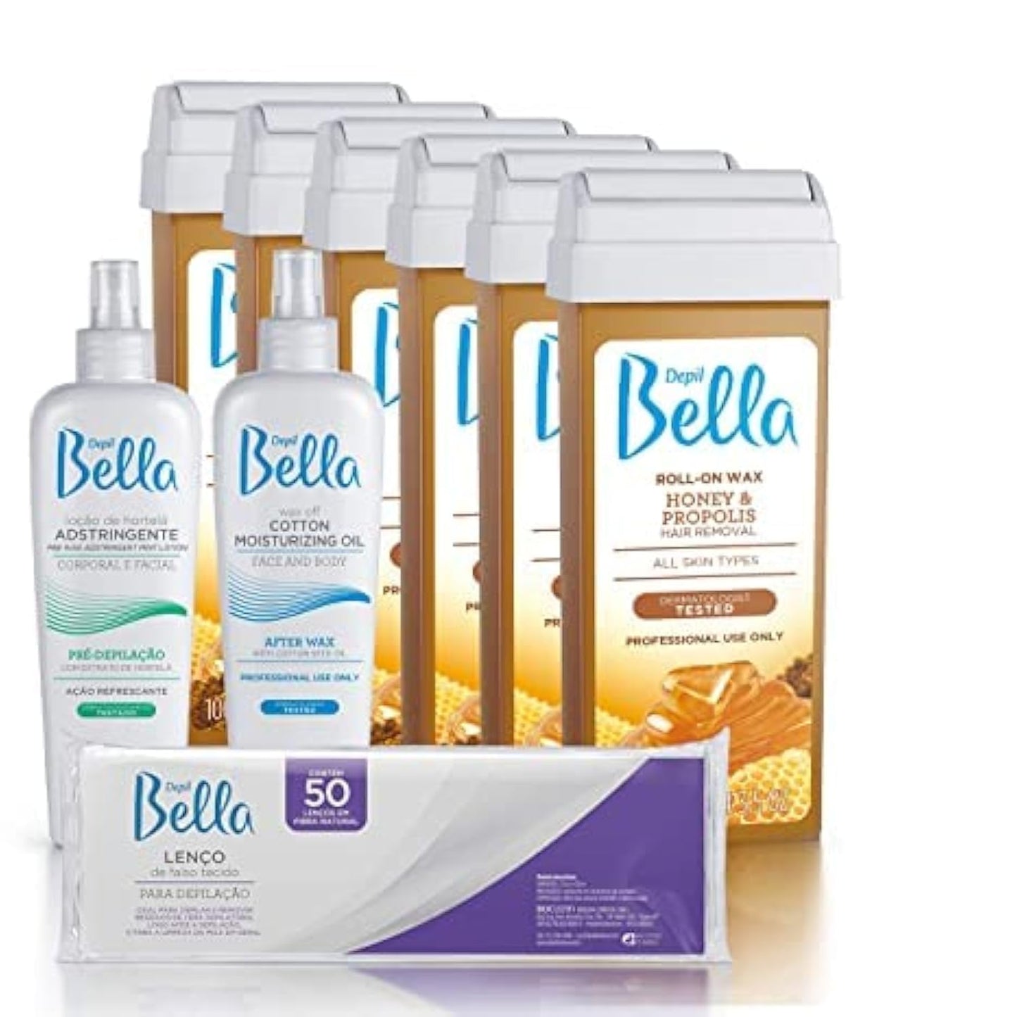 Depil Bella Roll On Wax Honey and Propolis Depilatory - Body Waxing, Hair Removal Wax-Cartridge - For Men and Women - Home Self Waxing - Sensitive Beauty and Personal Care DEPIL BELLA