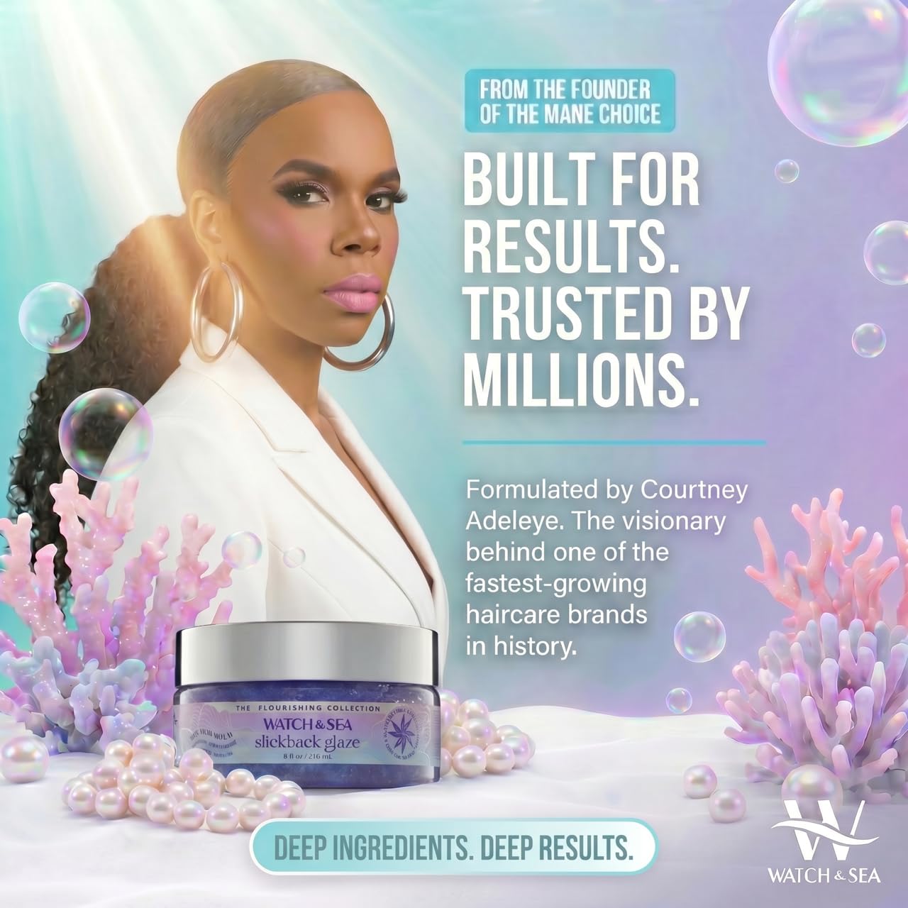Watch & Sea “SEA THIS HOLD” Slickback Glaze - Slick Back Hair Gel & Edge Control with Seaweed and Sea Kelp - Strong Flexible Hold, Maximum Shine Beauty & Personal Care WATCH & SEA BEAUTY