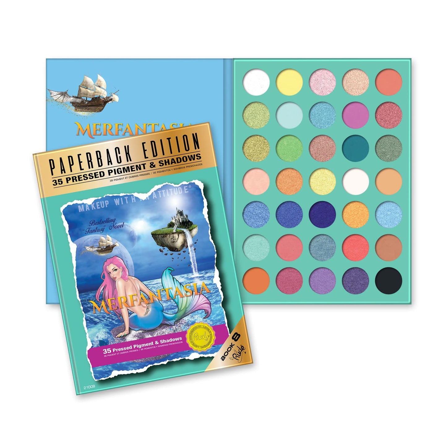 Rude Cosmetics Merfantasia Eyeshadow Palette - Paperback Edition Eye Shadow Women 0.74 oz Beauty & Personal Care RUDE