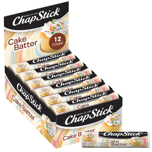 ChapStick Bulk Lip Balm, Cake Batter, 12-Pack - Delicious & Sweet Lip Moisturizer for Dry Lips, Birthday Gifts, Stocking Stuffers, 0.15 Beauty & Personal Care ChapStick