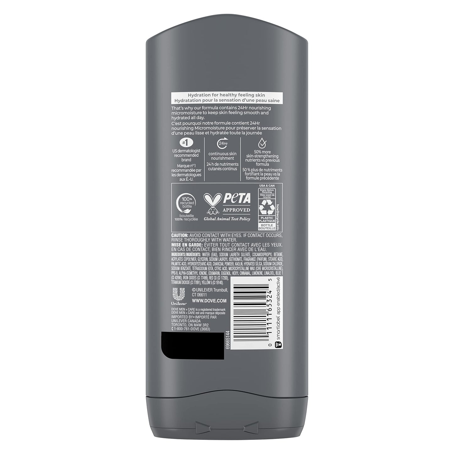 Dove Purifying Charcoal + Clay Body and Face Wash with 24-Hour Nourishing Micromoisture Technology Body Wash for Men, 13.5 oz Beauty & Personal Care DOVE MEN + CARE