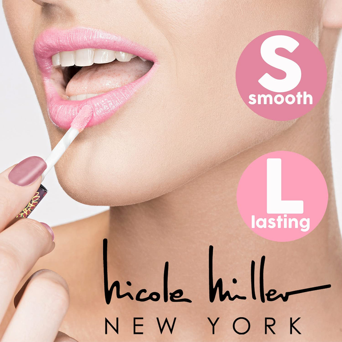 Nicole Miller Lip Gloss Collection Shimmery Glosses for Women and Girls Long Lasting Color Set with Rich Varied Colors, Pink Shimmer, 10 Count (Pack Beauty & Personal Care Nicole Miller New York