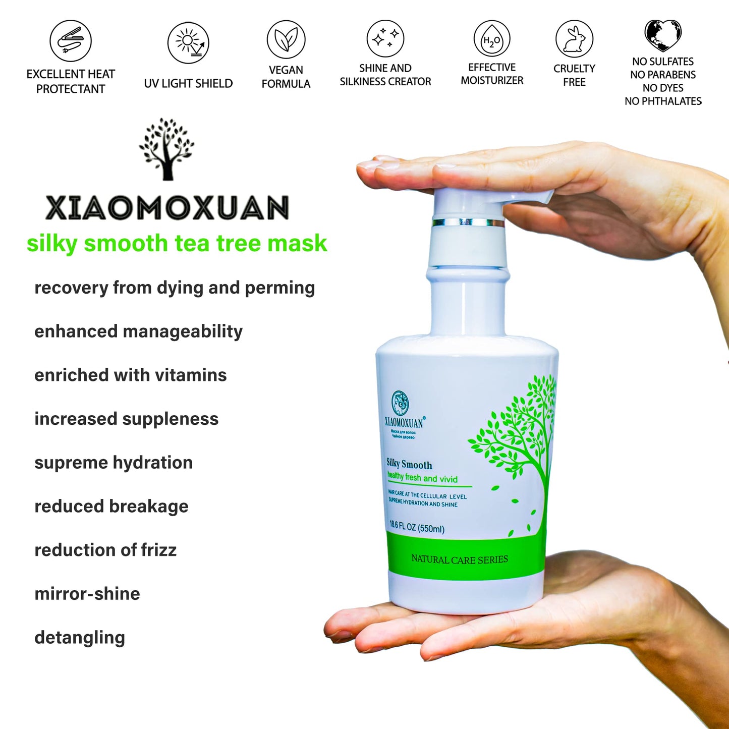 Xiaomoxuan Natural Tea Tree Collagen Shampoo and Vegan Hair Mask Hydrating Set - Deep Conditioner for Dry Damaged Hair, Color-Treated and Bleached Beauty & Personal Care Xiaomoxuan