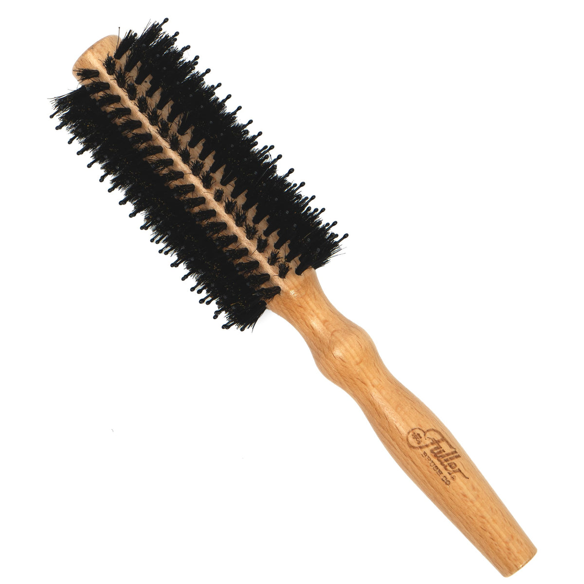 Fuller Brush Natural Beechwood Hairbrush - Ergonomic Contoured Handle - Genuine Boar Bristles - Spiral Tufting Pattern for Curls & Bobs - Style & Wave