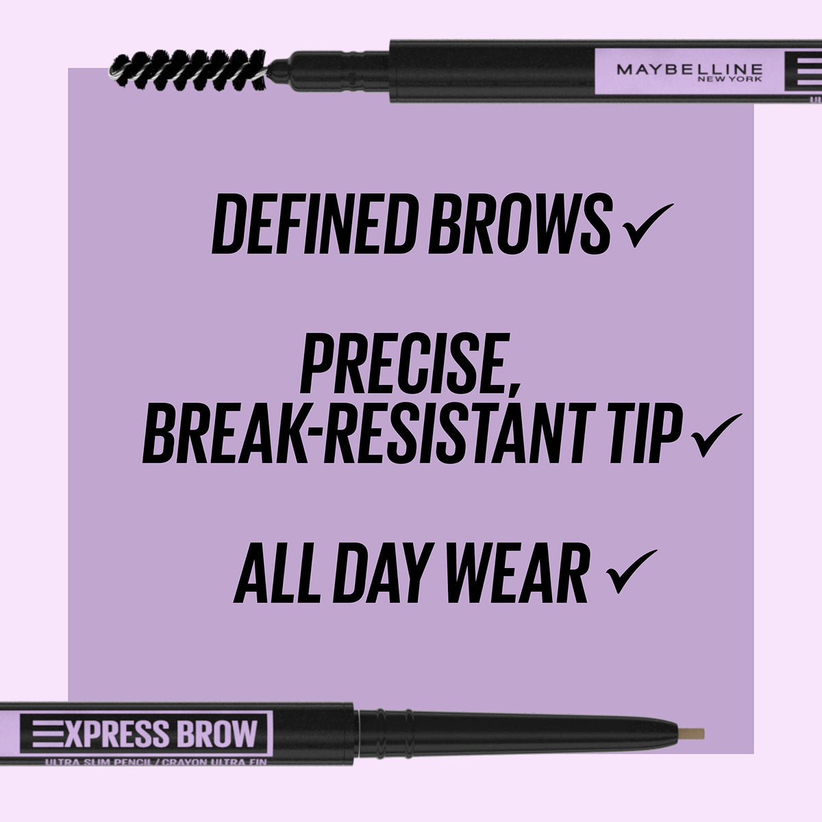 Maybelline Brow Ultra Slim Defining Eyebrow Makeup Mechanical Pencil With 1.55 MM Tip And Blending Spoolie For Precisely Defined Eyebrows, Light Beauty & Personal Care MAYBELLINE