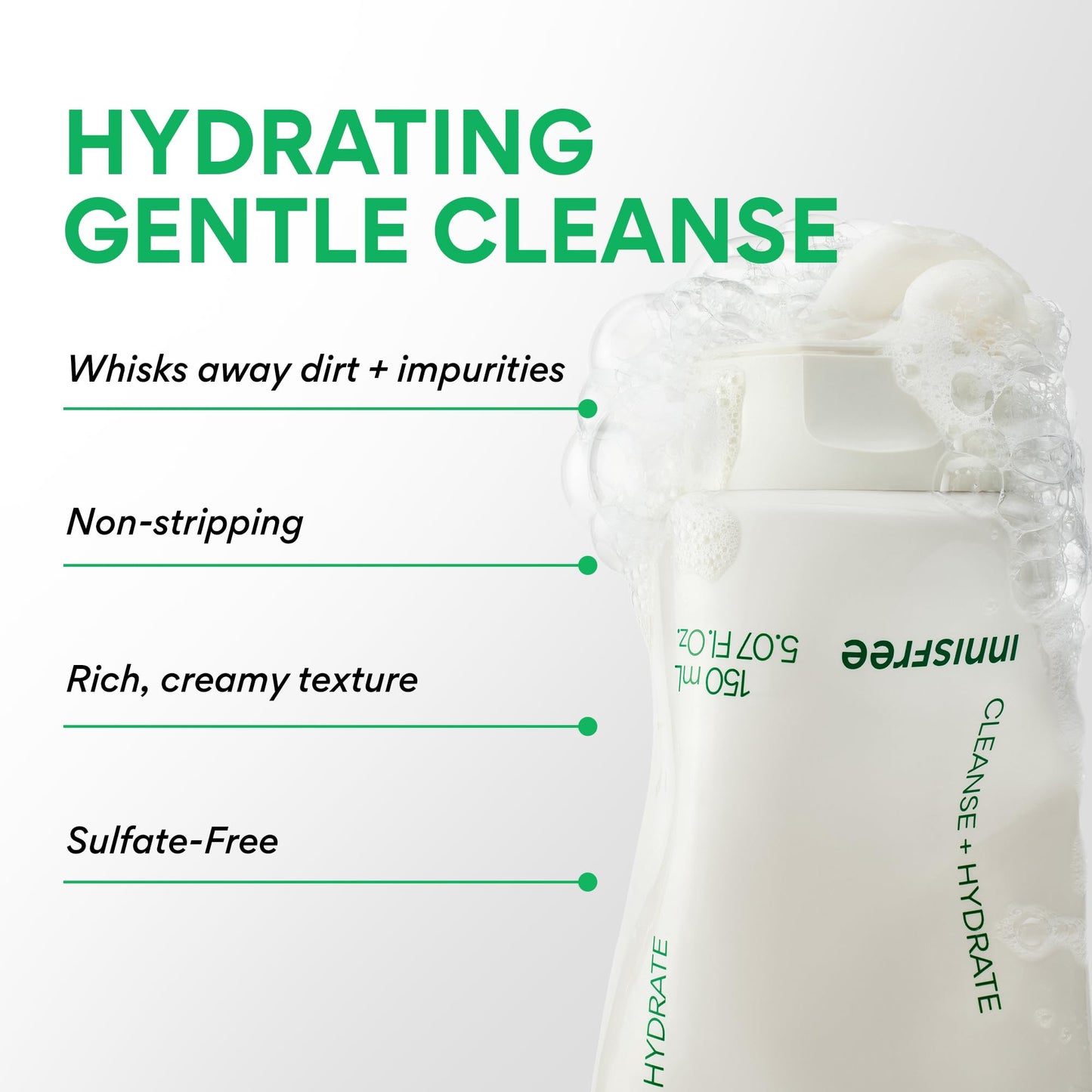 innisfree Green Tea Amino Acid Cleansing Foam | Hydrating Korean Face Wash | Gentle Lather | pH-Balanced Skincare | Sulfate-Free | Available in Gift Beauty and Personal Care innisfree