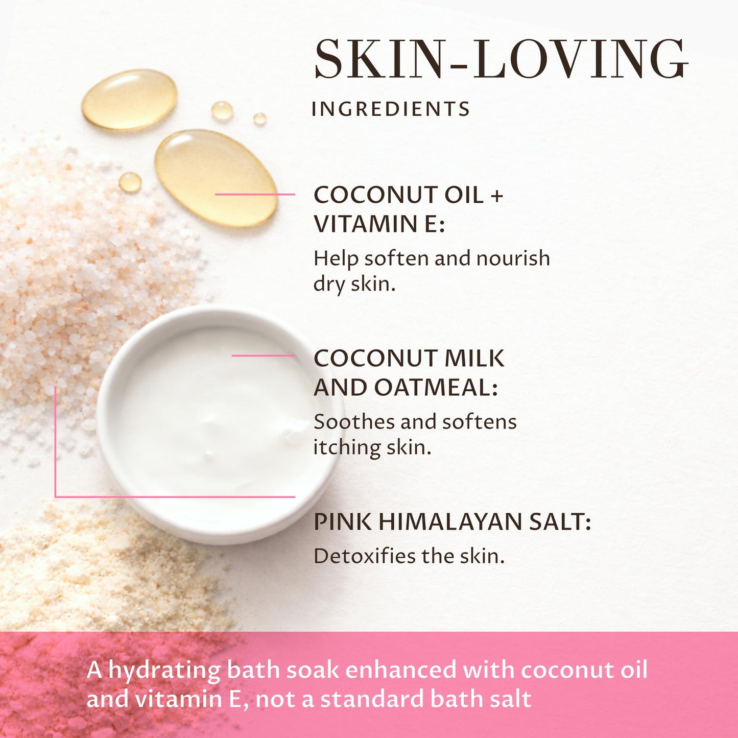 Pelliá Coco Escape Coconut and Vanilla Aromatherapy Bath Soak, Relaxation Support, Skin Softening, Hydrating, Mineral-Rich, for Dry Sensitive Skin Beauty and Personal Care Pelliá