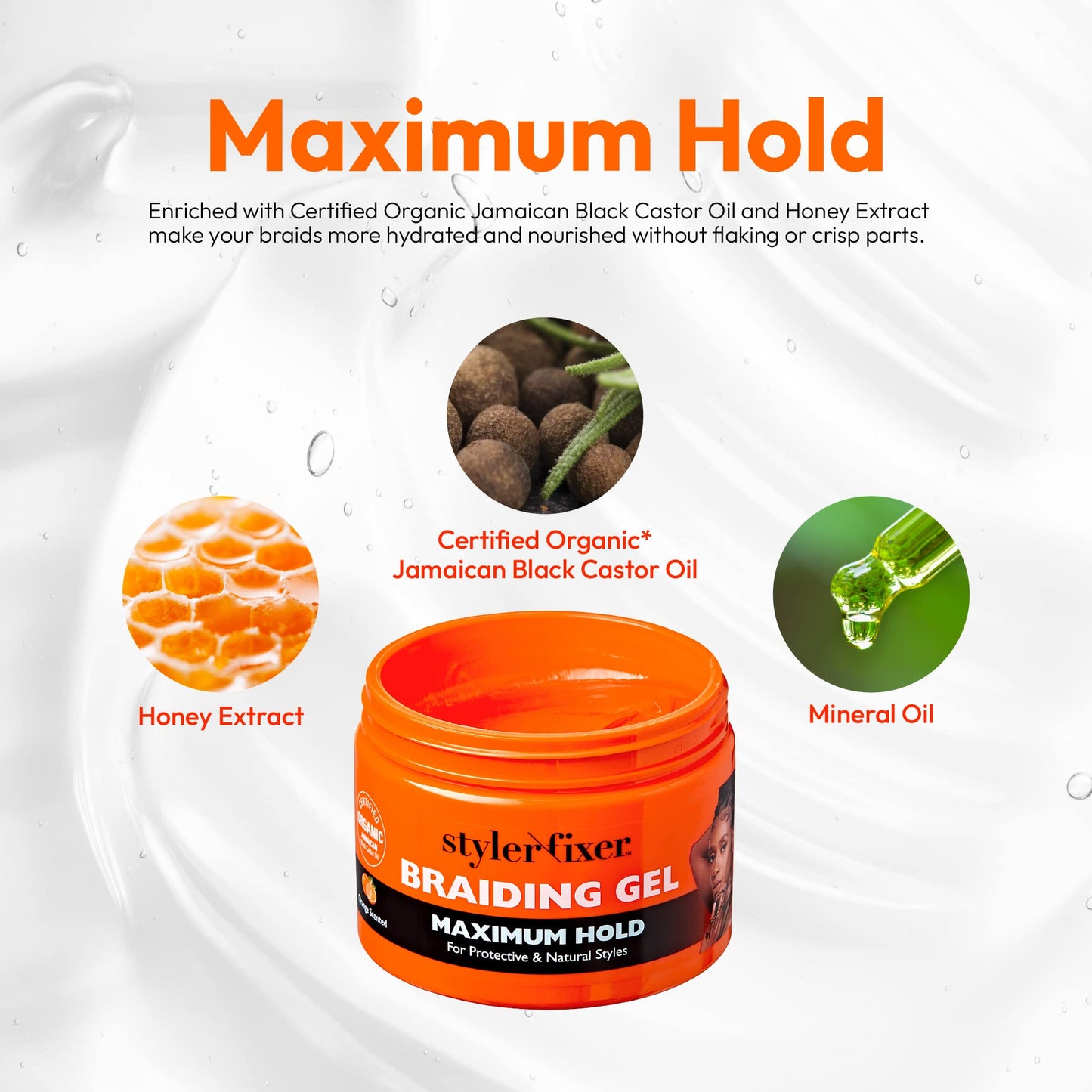 Red by Kiss Hold Braiding Gel for Box Braids, Cornrows- Hydrating, Conditioning, Adds High Shine, Enriched with Certified Organic Jamaican Black Beauty & Personal Care Red by Kiss