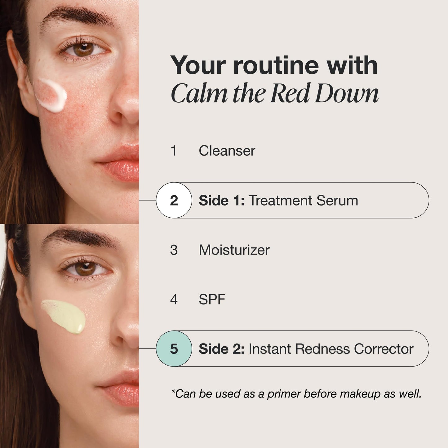 INNBEAUTY Project Calm The Red Down Dual Chamber Serum for Redness, Soothing & Skin Barrier Support, 1.7 OZ (50ml) Beauty & Personal Care Innbeauty Project