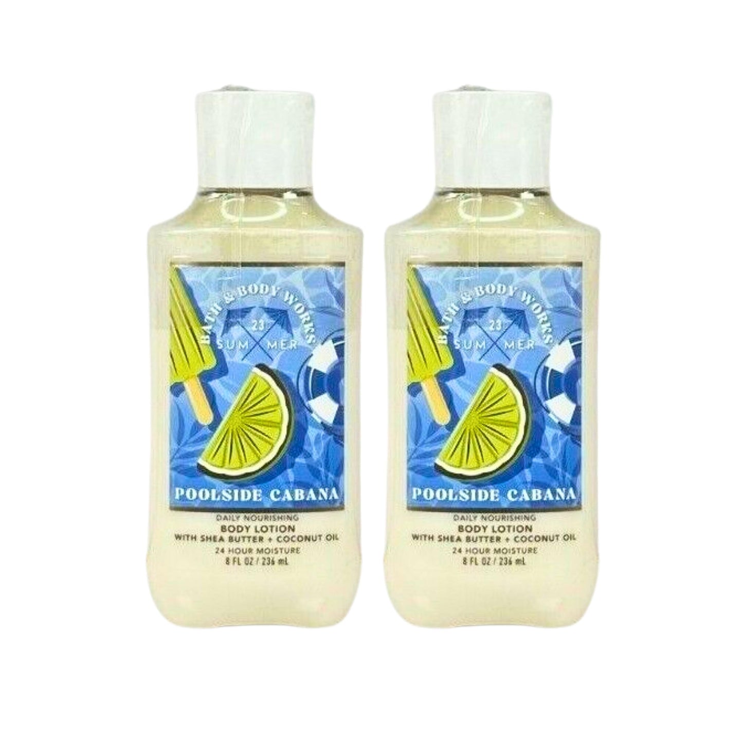 Bath & Body Works Body Lotion Pack of 2, 8oz Each (Poolside Cabana) Beauty & Personal Care Bath & Body Works