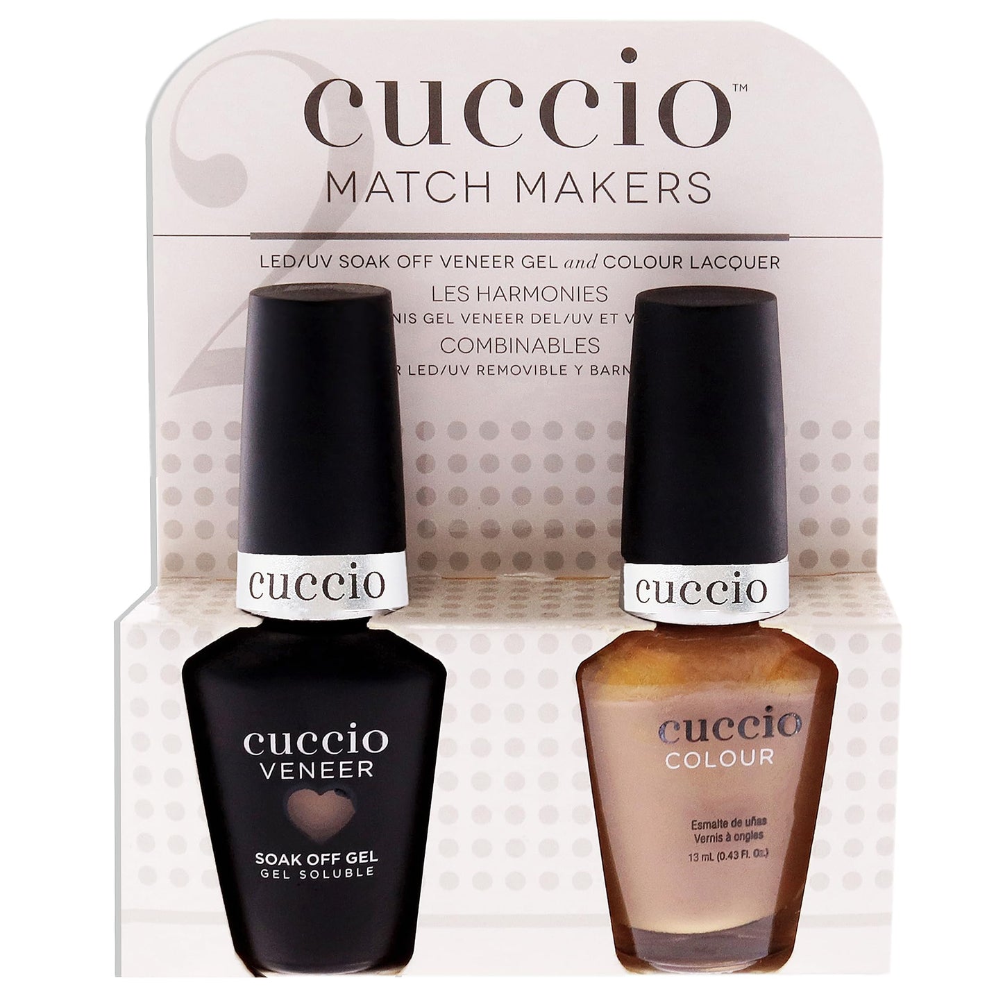 Match Makers Set - See You Latte by Cuccio Colour for Women - 2 Pc 0.44oz Veneer Soak Of Gel Nail Polish, 0.43oz Colour Nail Polish Beauty & Personal Care Cuccio
