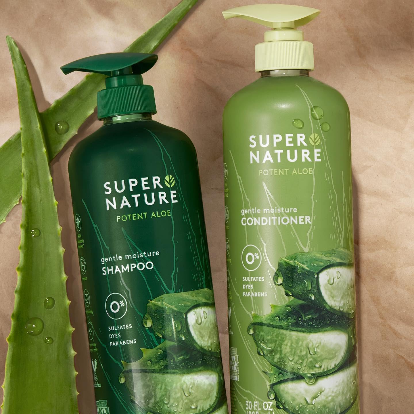 Super Nature Shampoo and Conditioner Set - Sulfate Free, Paraben Free Hair Care Duo Hydrating & Nourishing Formula with Aloe for Dry, Damaged, Curly Beauty & Personal Care Supernature