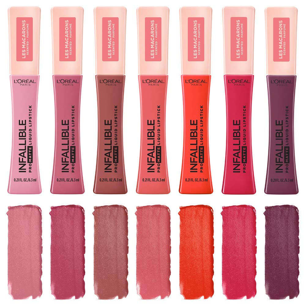 L’Oréal Paris Makeup Infallible Pro Matte Les Macarons Scented Matte Liquid Lipstick, Highly Pigmented, Longwear, Waterproof and Smudge Proof, Beauty & Personal Care L'Oreal Paris