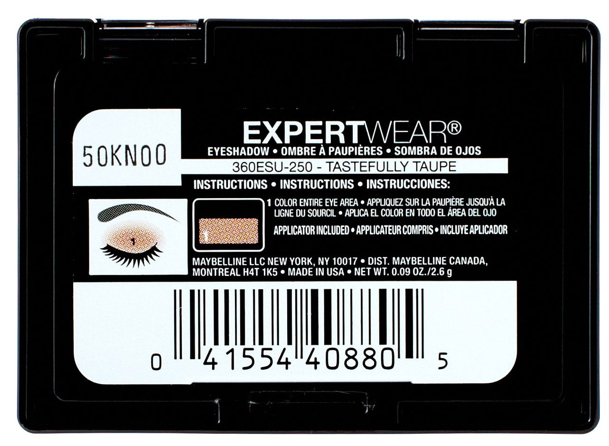 Maybelline New York Expert Wear Eyeshadow, Tastefully Taupe, Singles, 0.09 Ounce