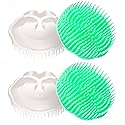 Aroveea Hair Scalp Brush Dandruff Cleaning Brush Shower Scalp Shampoo Brush Scalp Massager Pack of 4 (White and Green) Beauty & Personal Care Aroveea