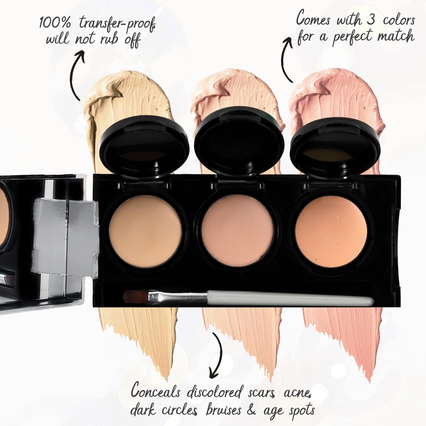 Dermaflage Waterproof Concealer Palette (Light) - Concealer Full Coverage, Matte Finish for Face & Body - Hides Dark Circles & Acne - Smudge Proof Beauty & Personal Care Dermaflage
