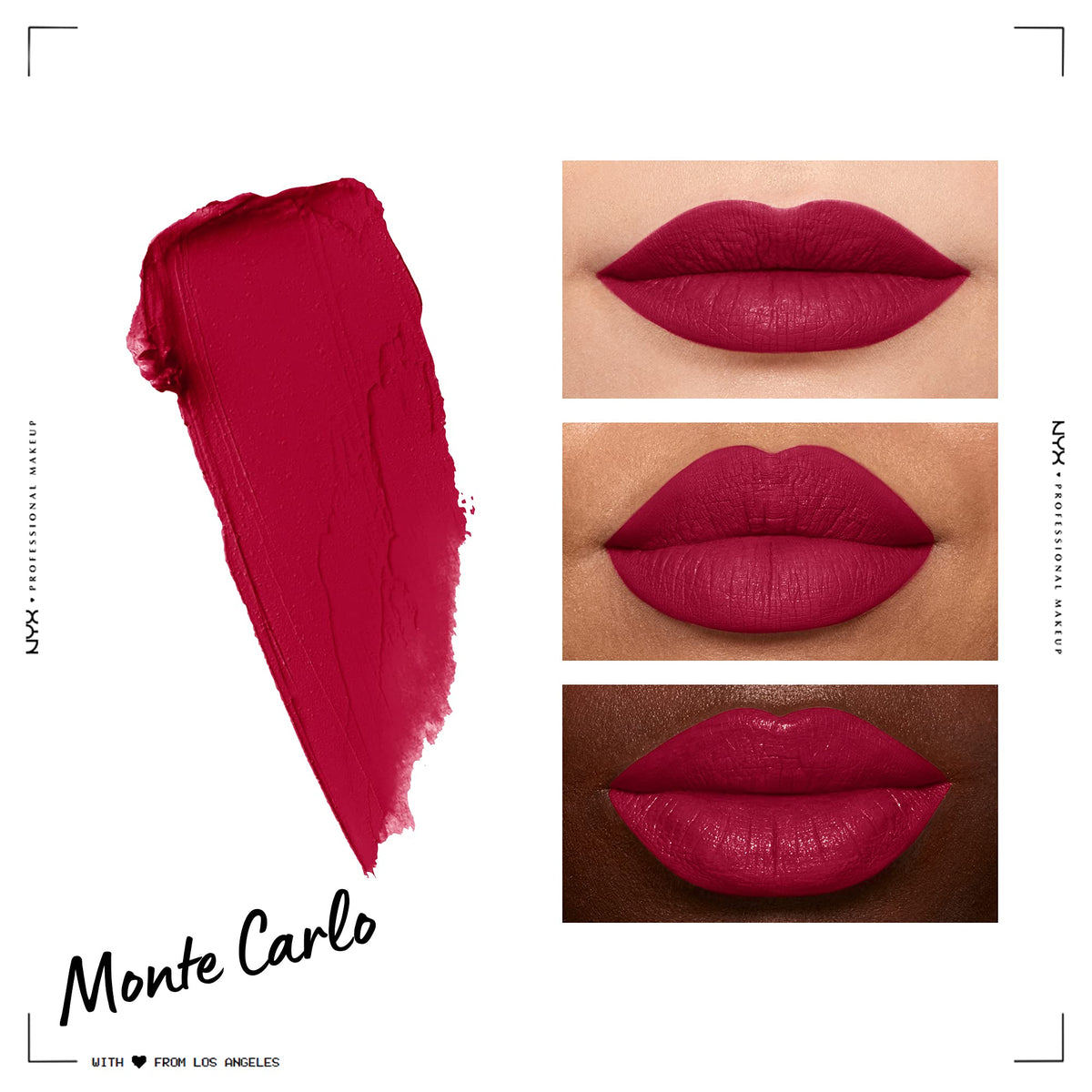 NYX PROFESSIONAL MAKEUP Soft Matte Lip Cream, Lightweight Liquid Lipstick - Monte Carlo (Deep Cranberry Red) Beauty & Personal Care NYX PROFESSIONAL MAKEUP