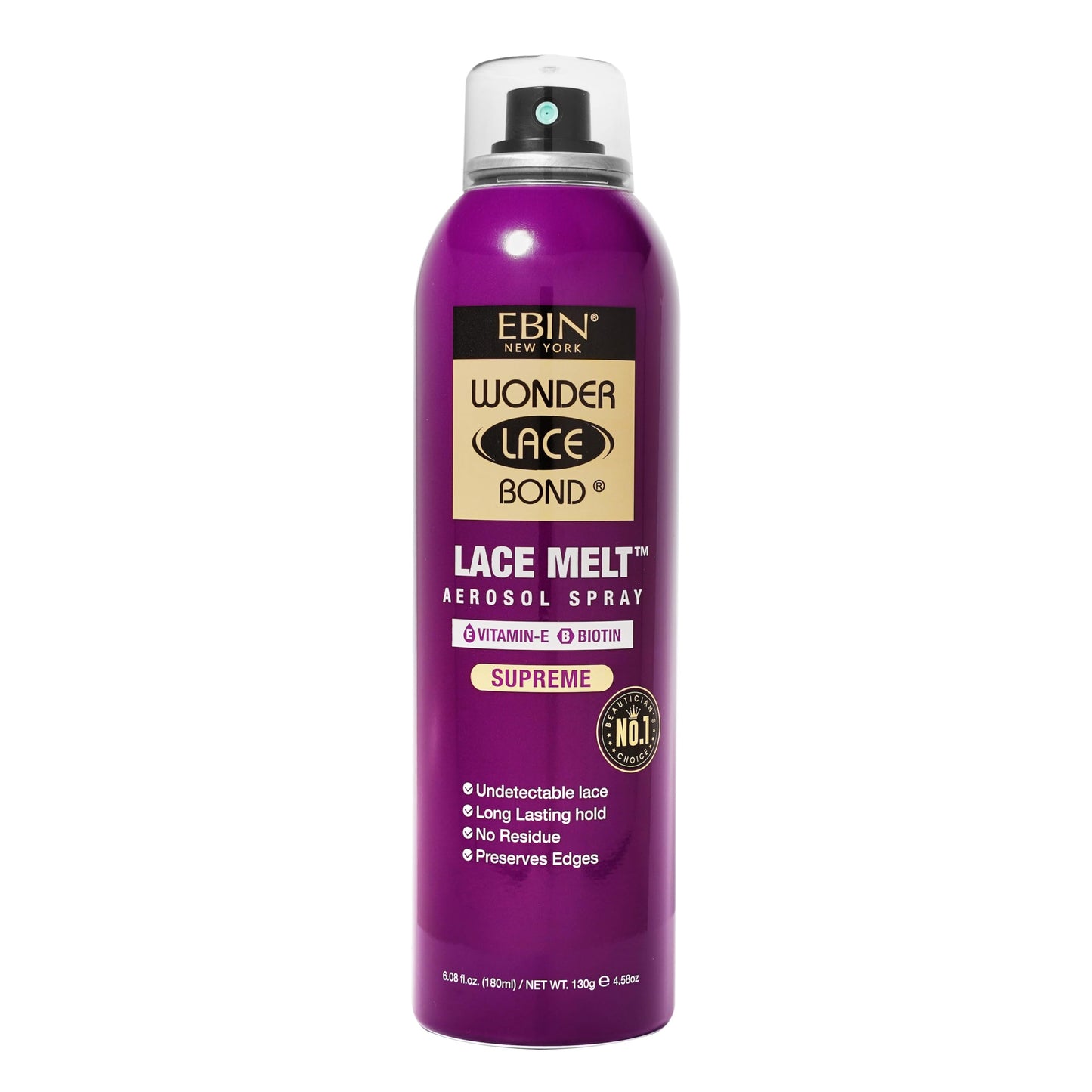 Wonder Lace Melt Aerosol Spray - Vitamin E Biotin Infused 6.08 fl.oz./180ml Preserves Edges & Undetectable Lace Long lasting hold No Residue glueless Beauty & Personal Care WONDER LACE BOND
