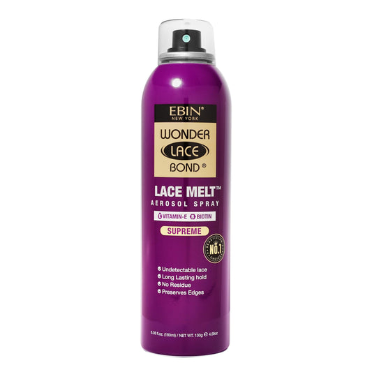 Wonder Lace Melt Aerosol Spray - Vitamin E Biotin Infused 6.08 fl.oz./180ml Preserves Edges & Undetectable Lace Long lasting hold No Residue glueless Beauty & Personal Care WONDER LACE BOND