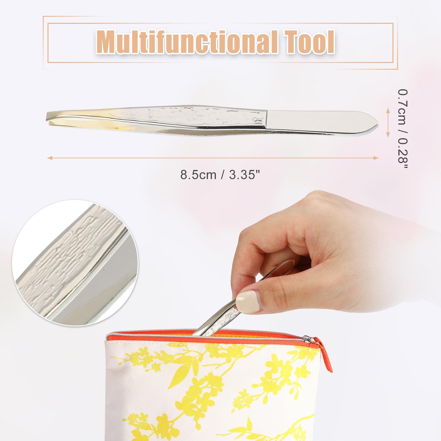 VOCOSTE Eyebrow Tweezers, Stainless Steel Tweezers for Men, Facial Hair Tweezers for Women, Grooming Tool Tweezers for Nose Hair, Silver Tone Beauty and Personal Care VOCOSTE