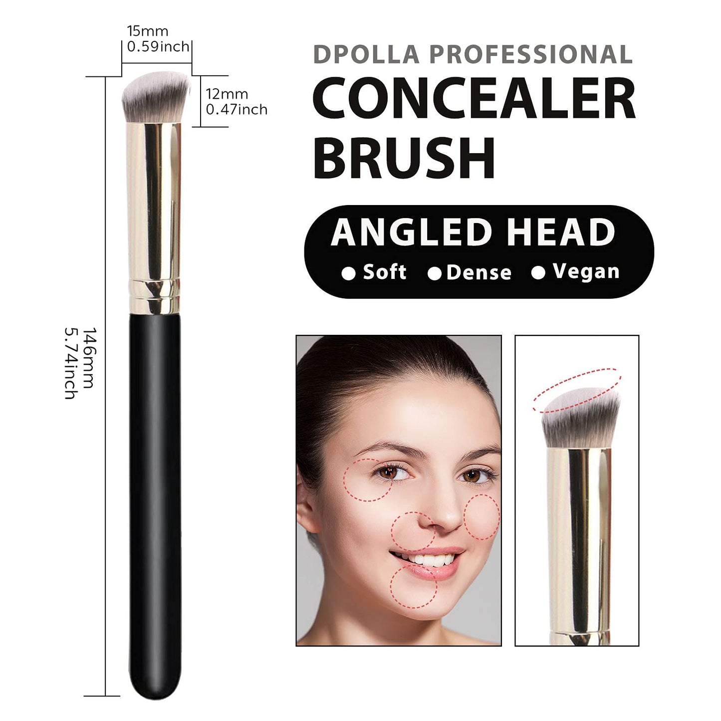 Makeup Brushes DPOLLA Pro Foundation Brush and Flawless Concealer Brush Perfect for Any Look Premium Luxe Hair Contour Brush Perfect for Blending Beauty & Personal Care dpolla