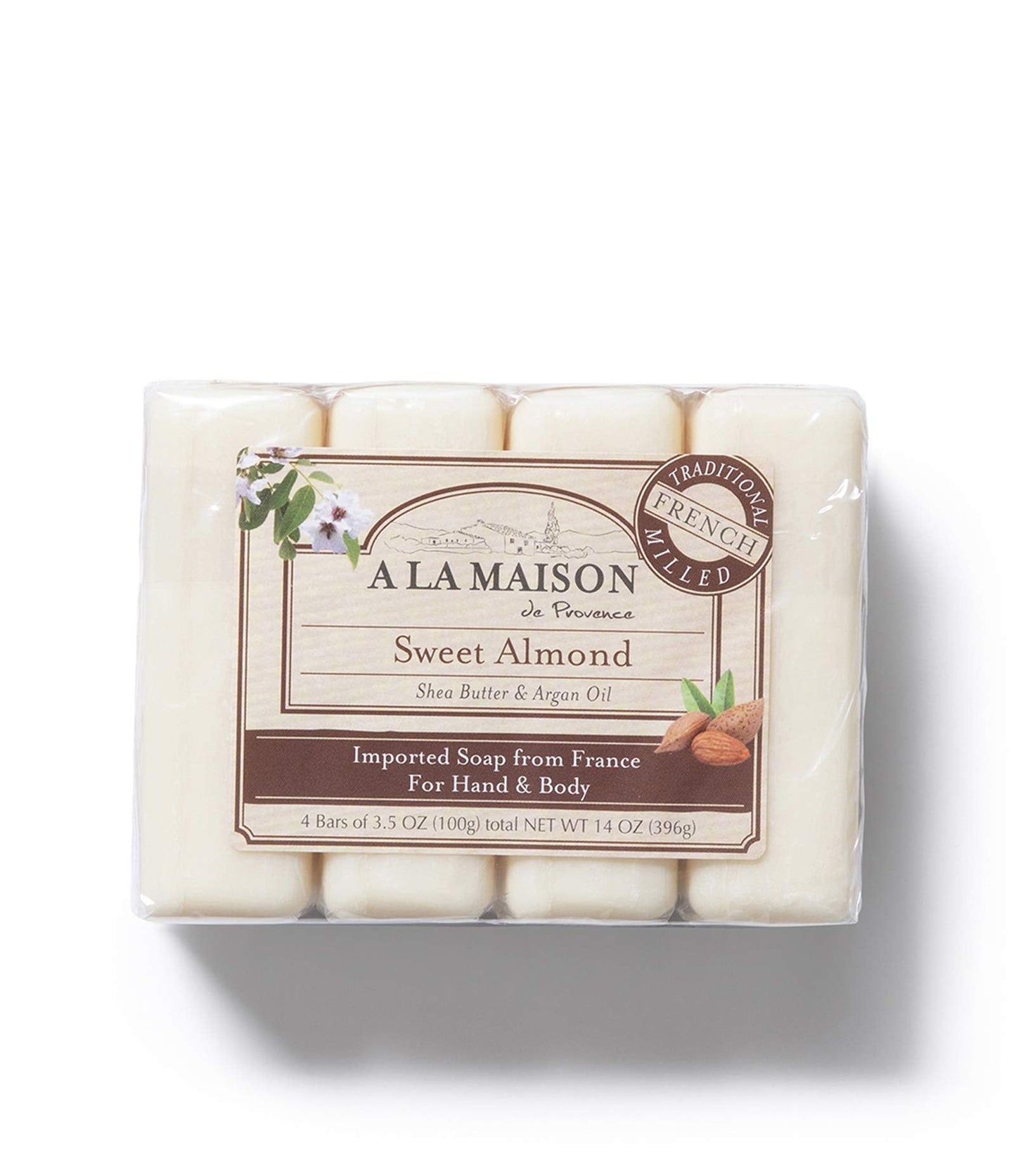 A LA MAISON Sweet Almond Bar Soap - Triple French Milled Natural Moisturizing Hand Soap Bar (12 Bars of Soap, 3.5 oz) Beauty & Personal Care A LA MAISON