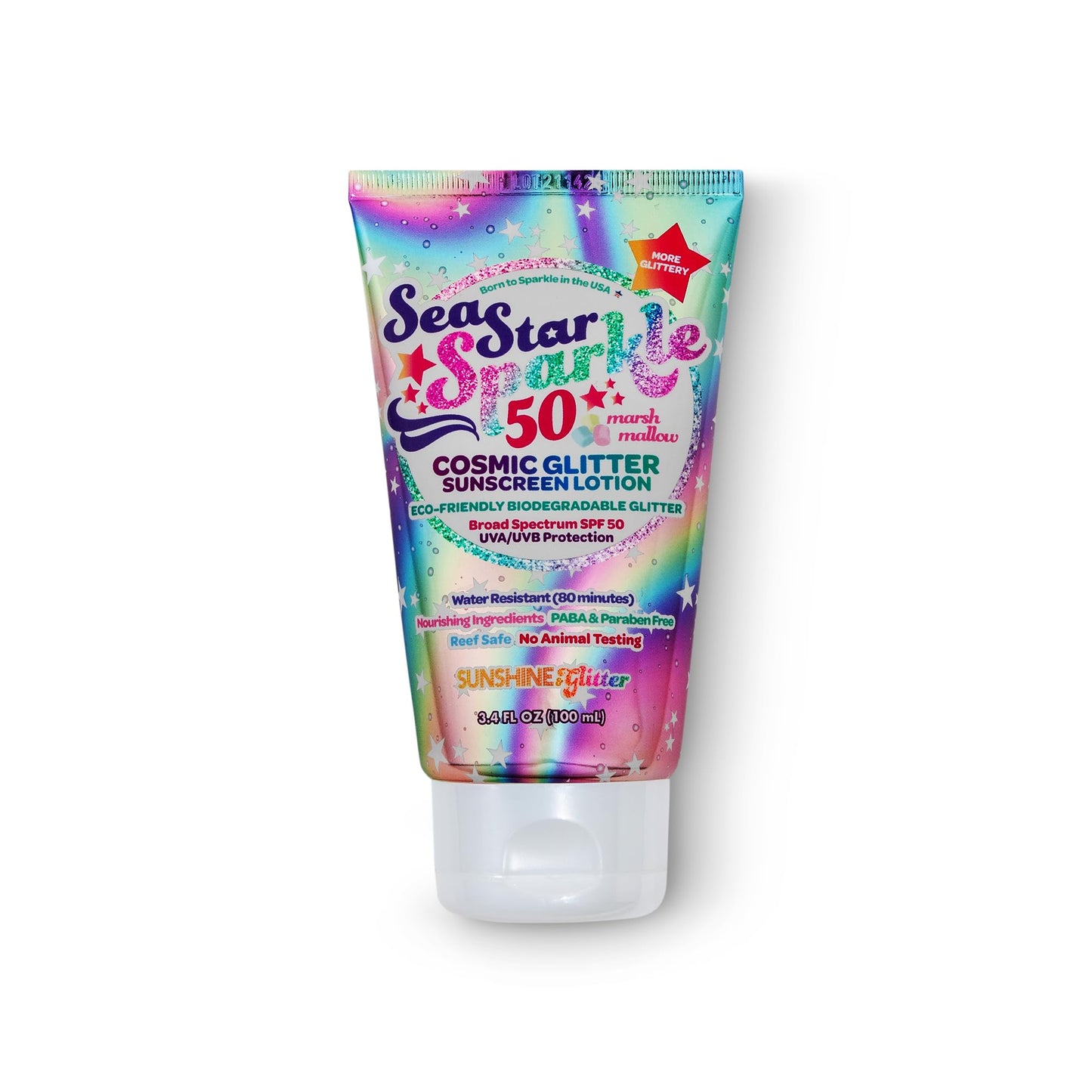 Seastar Sparkle - Cosmic Marshmallow Scented Glitter Sunscreen Lotion - SPF 50 - Biodegradable Sunscreen, Kids, Water Resistant, Glitter lotion Beauty & Personal Care Sunshine & Glitter