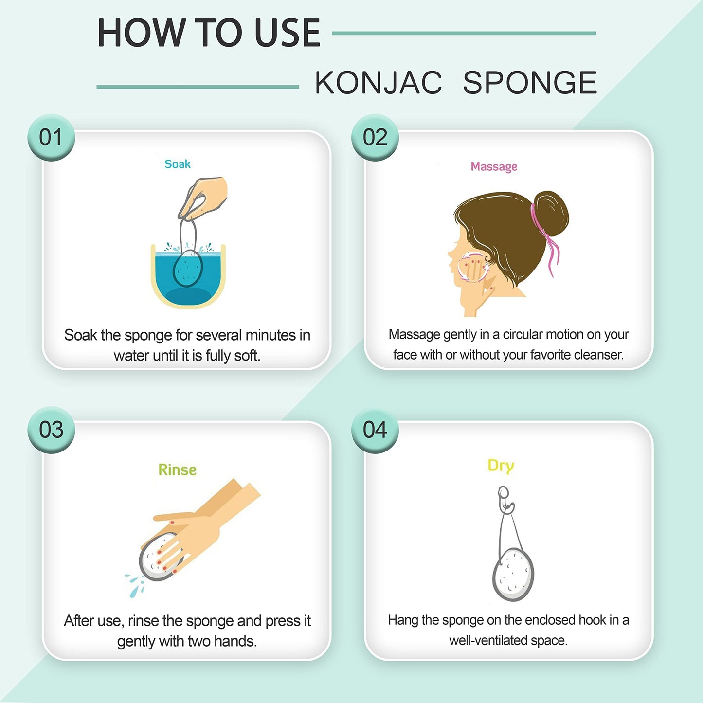pureSOL Konjac Sponge - Original - Facial Sponge, Sponge, Eco-Friendly - Gentle Exfoliating Sponge, Deep Cleansing, Improved Skin Texture - Konjac Beauty and Personal Care pureSOL