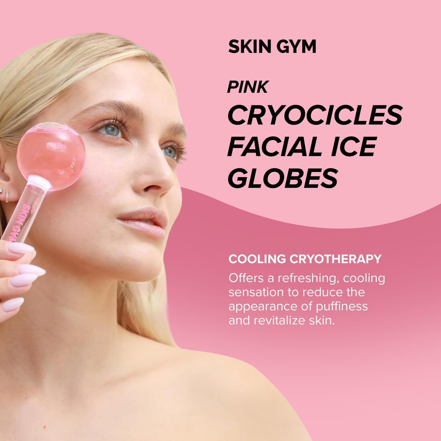 Skin Gym Ice Globe Beauty Balls, Pink Liquid Cryocicles, Cooling Face Roller for Smooth Skin & Enhanced Glow Beauty & Personal Care SKIN GYM