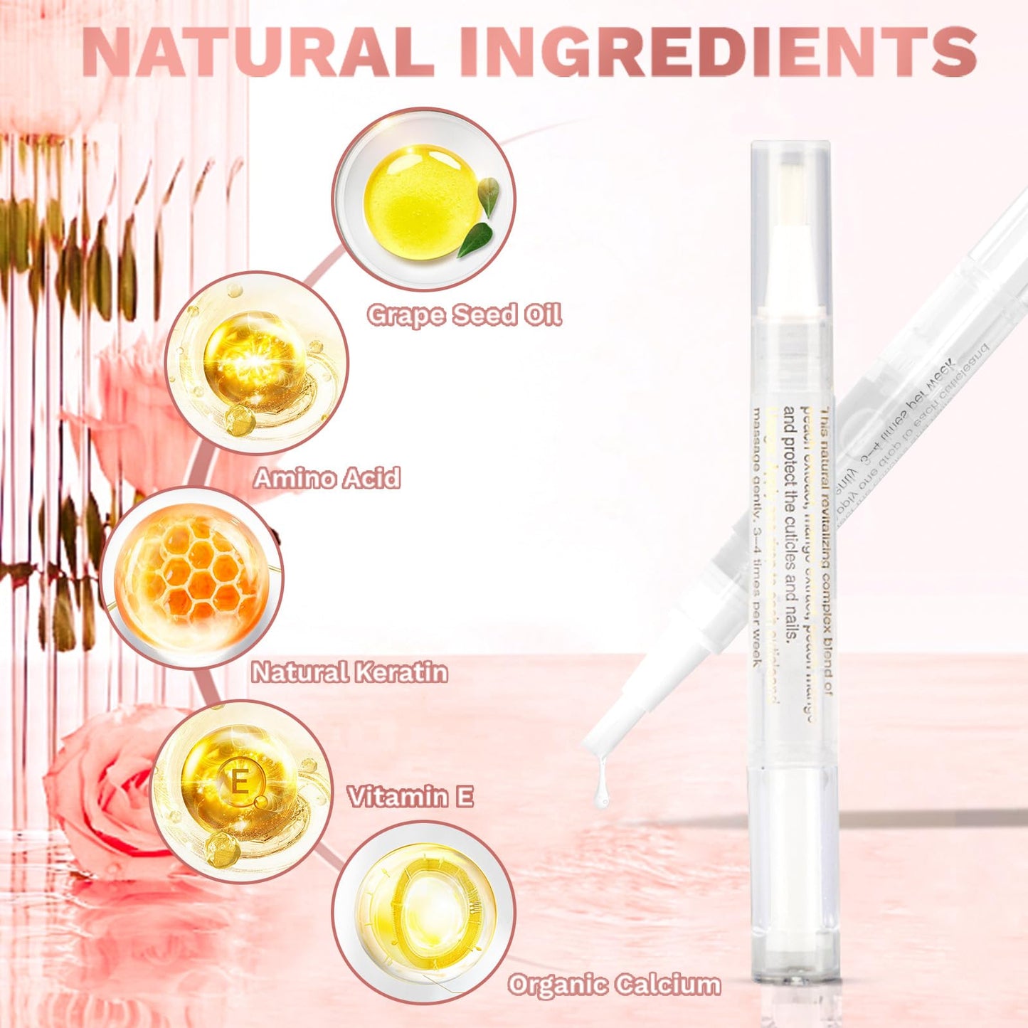 Meschett 2PCS Cuticle Oil Pens for Nail Care, Moisturizing Nail Oil Pen with Soft Brush, Hydrating Cuticle Oil for Dry Nails & Cuticles (Aloe Beauty and Personal Care Meschett