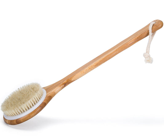 Janrely Bath Dry Body Brush Natural Bristles Back Scrubber With Long Wooden Handle For Cellulite And Exfoliating Beauty and Personal Care Janrely