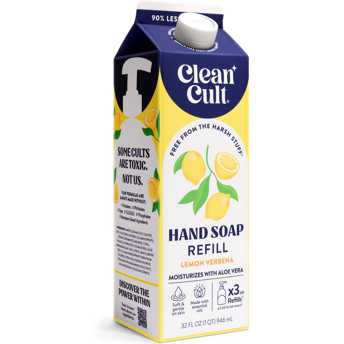 Cleancult Liquid Hand Soap Refill - Lemon Verbena - Moisturizes Dry & Sensitive Skin - Made with Aloe Vera & Essential Oils - Eco Friendly Beauty and Personal Care Cleancult Default Title