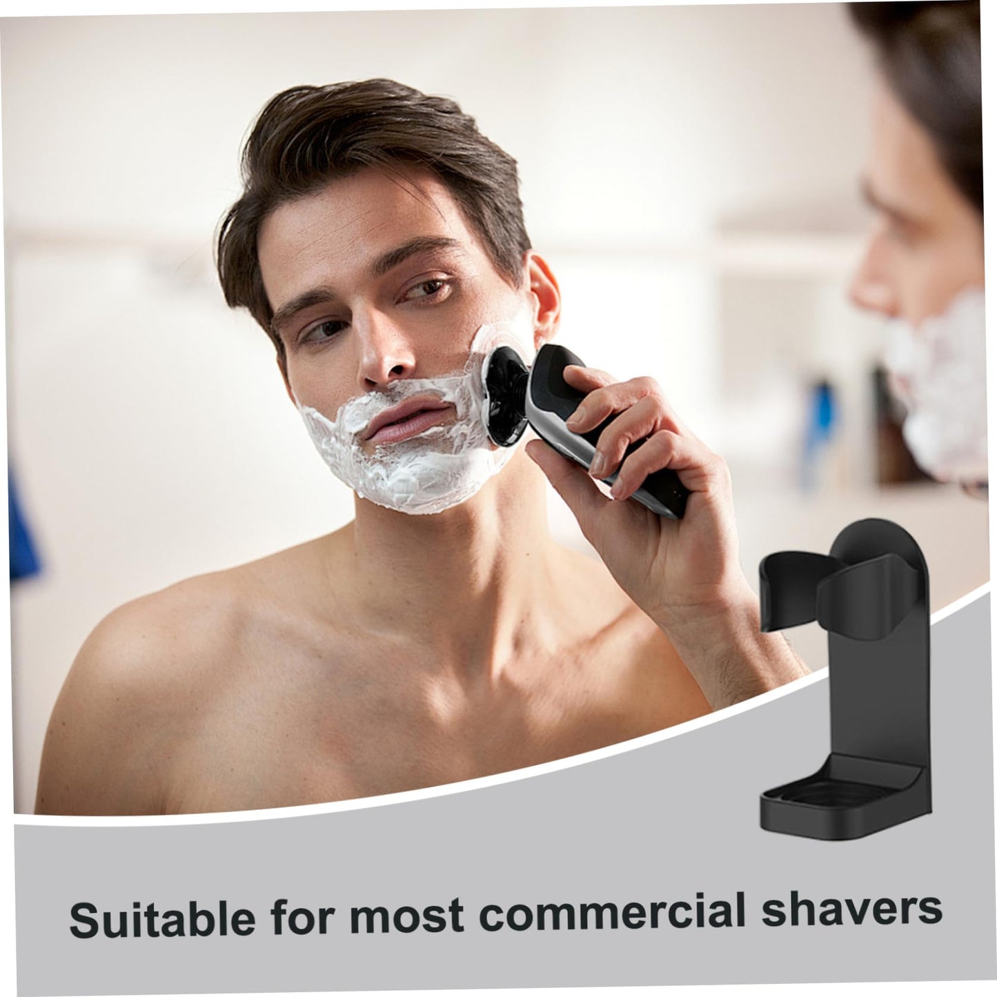 Shaver Holder for Shower Wall, Adjustable Electric Razors Stand, Self Adhesive Shower Shaver Holder with Drain Hole, Plastic Razors Stand for Men. Beauty and Personal Care Xoeryoy