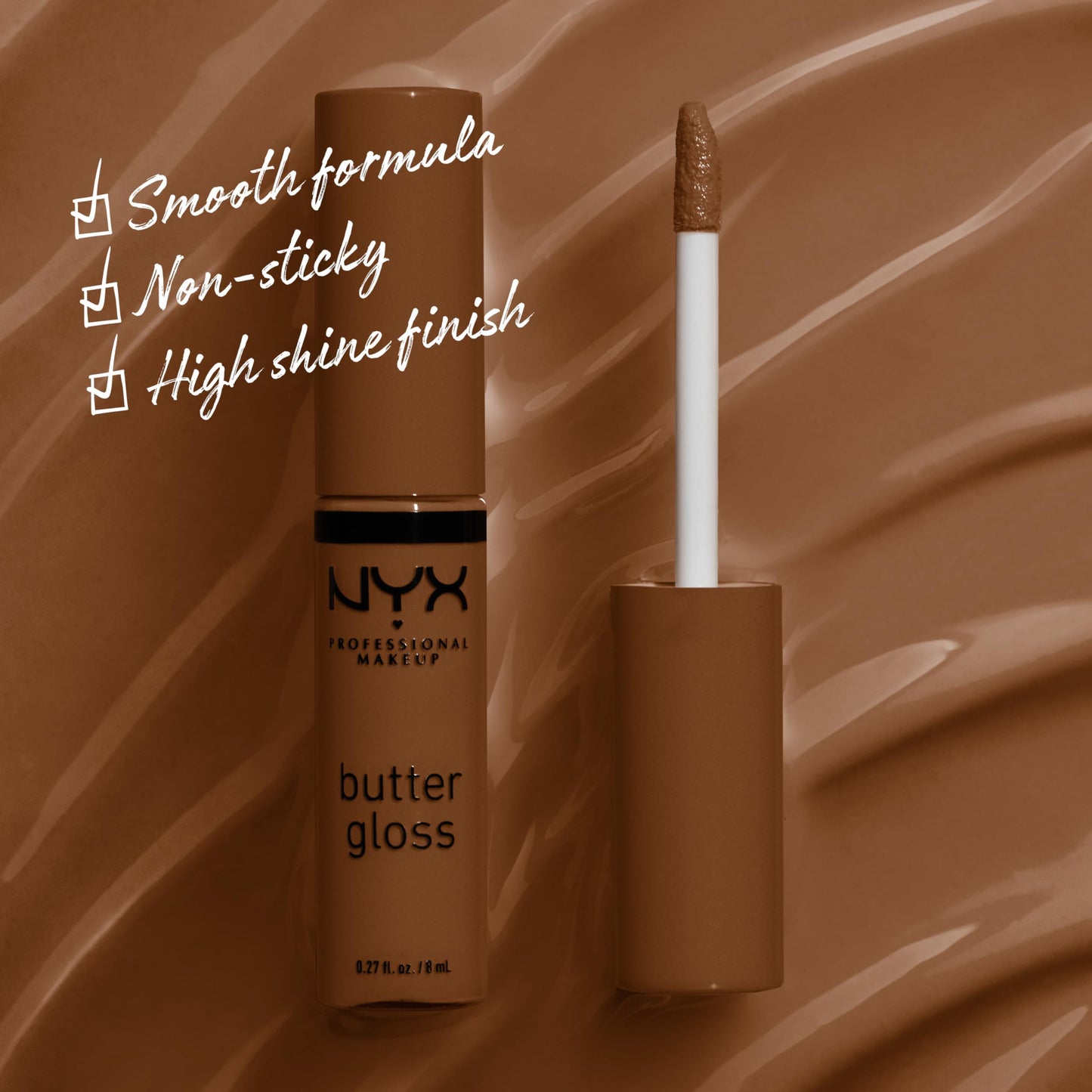 NYX PROFESSIONAL MAKEUP Butter Gloss Brown Sugar, Non-Sticky Lip Gloss - Caramelt (Medium Brown) Beauty & Personal Care NYX PROFESSIONAL MAKEUP