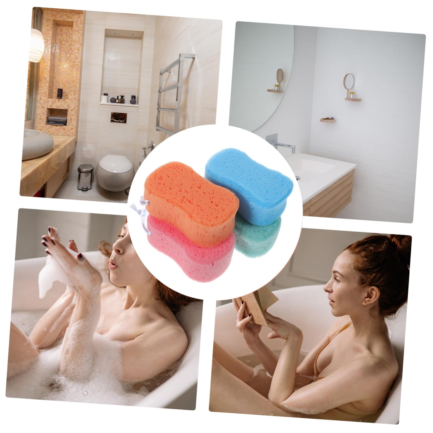 Uonlytech 8pcs Assorted Bath Sponges for Boys and Girls Adults Gentle Body Scrubbers Soft Bathing Accessories for Skin Massage and Dead Skin Removal Beauty and Personal Care Uonlytech