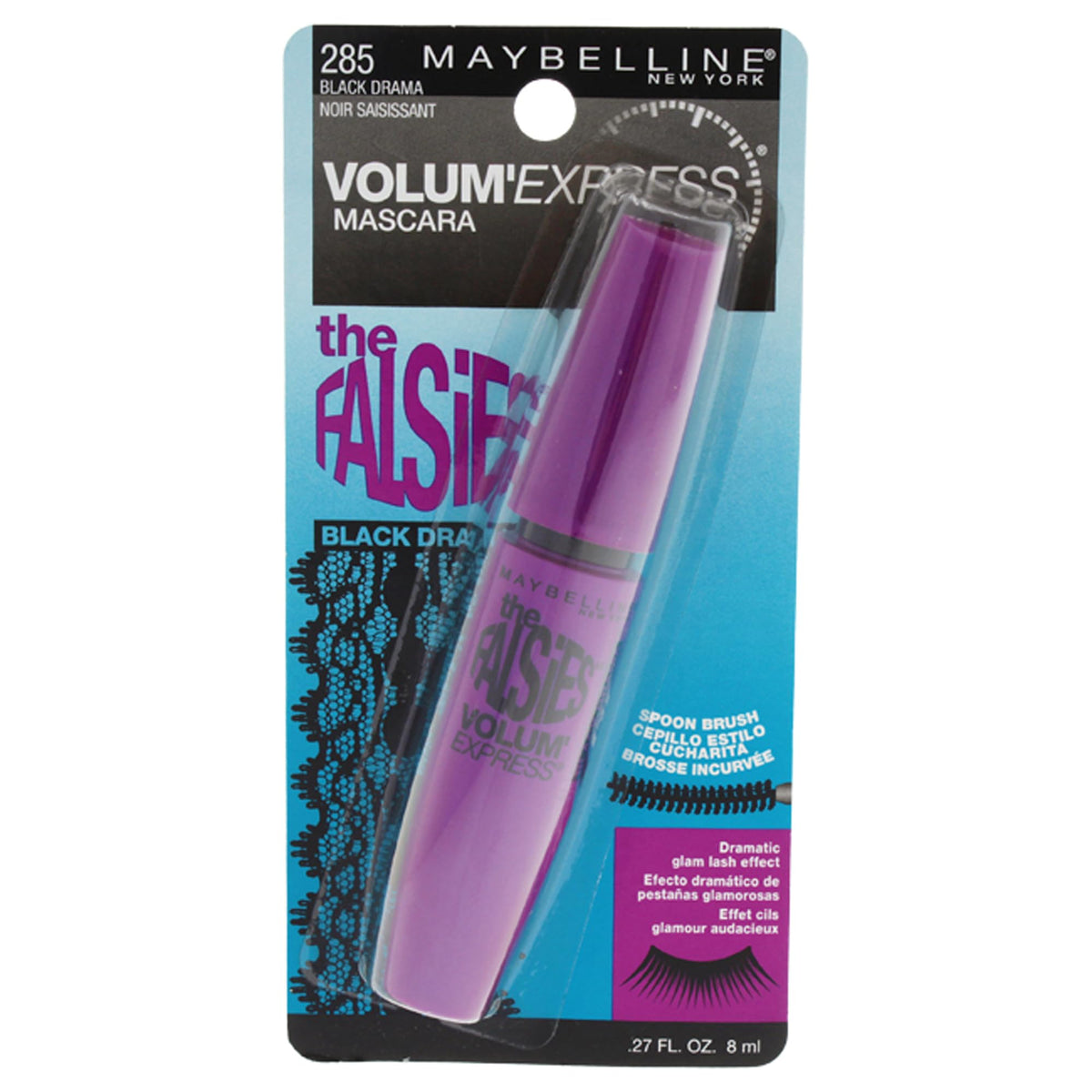 Maybelline New York Makeup Volum' Express The Falsies Washable Mascara, Black Drama, 0.27 fl. oz.
