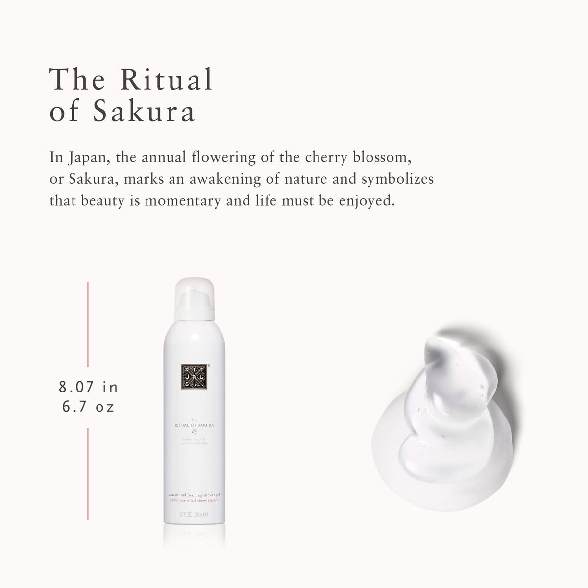 RITUALS The Ritual of Sakura Foaming Shower Gel Cherry Blossom, 6.7 Fl Oz Beauty & Personal Care RITUALS