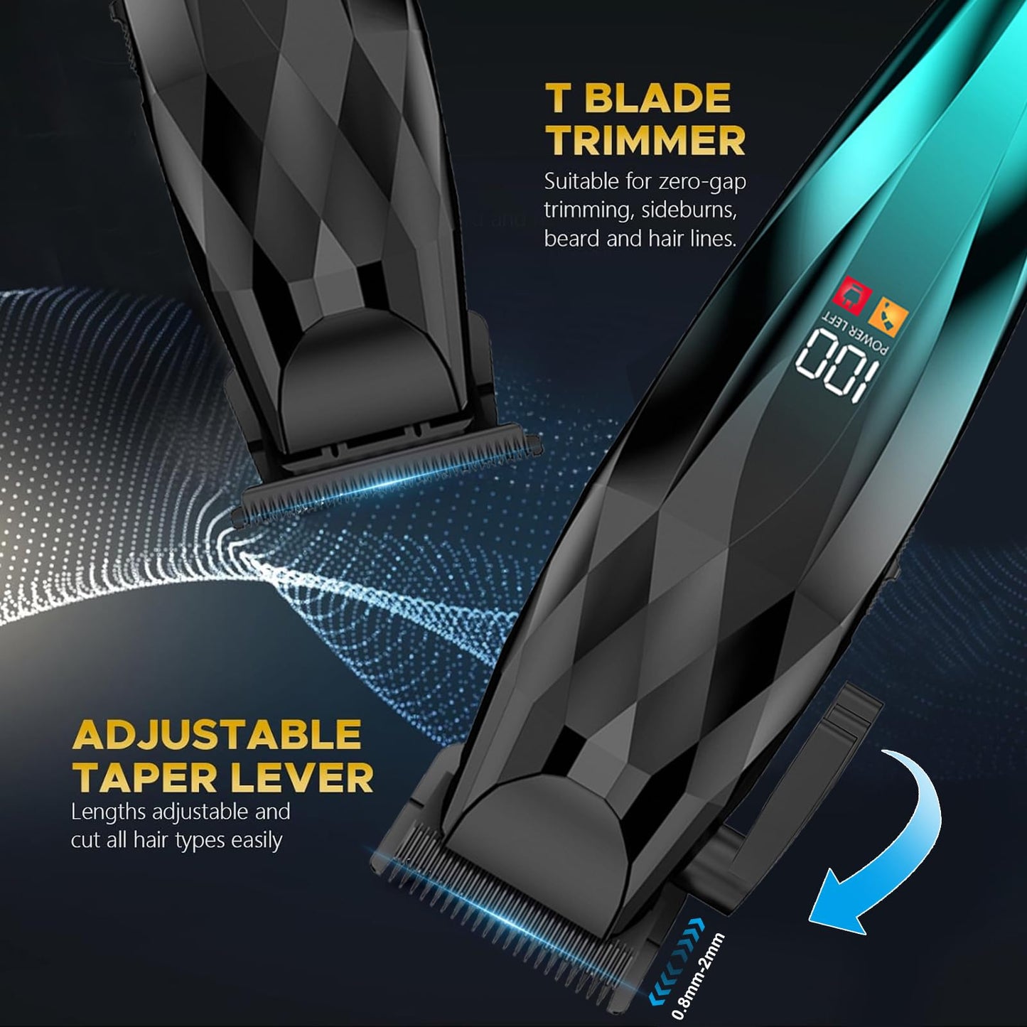 WAIKIL Hair Clipper and Trimmer Set for Men, Rechargeable Cordless Barber Kit with LED Display, Professional Grooming Tools for Hair and Beard?Green Beauty and Personal Care WAIKIL