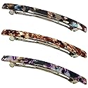 HYFEEL Long French Hair Barrettes 4 Inch Large Hair Clips for Women Thick Hair Automatic Clasp Clamp Pins Resin Nonslip Grip Ponytail Holders, Stylish Beauty & Personal Care HYFEEL