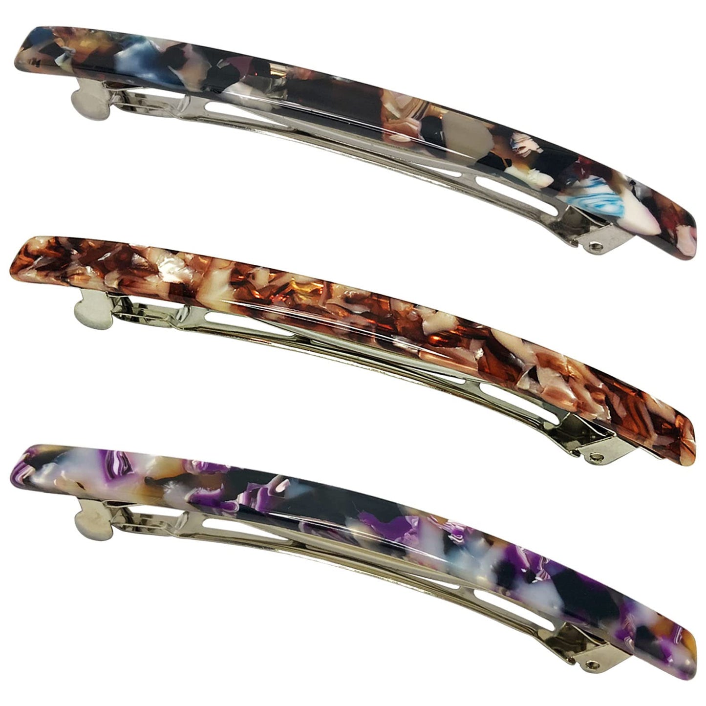 HYFEEL Long French Hair Barrettes 4 Inch Large Hair Clips for Women Thick Hair Automatic Clasp Clamp Pins Resin Nonslip Grip Ponytail Holders, Stylish Beauty & Personal Care HYFEEL
