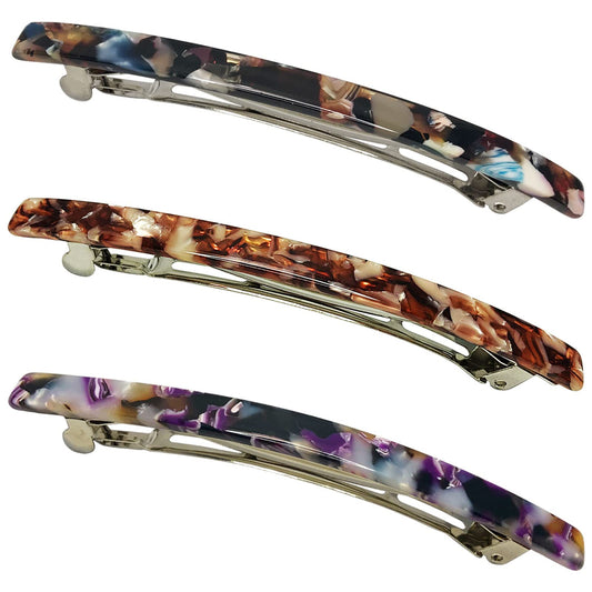 HYFEEL Long French Hair Barrettes 4 Inch Large Hair Clips for Women Thick Hair Automatic Clasp Clamp Pins Resin Nonslip Grip Ponytail Holders, Stylish Beauty & Personal Care HYFEEL