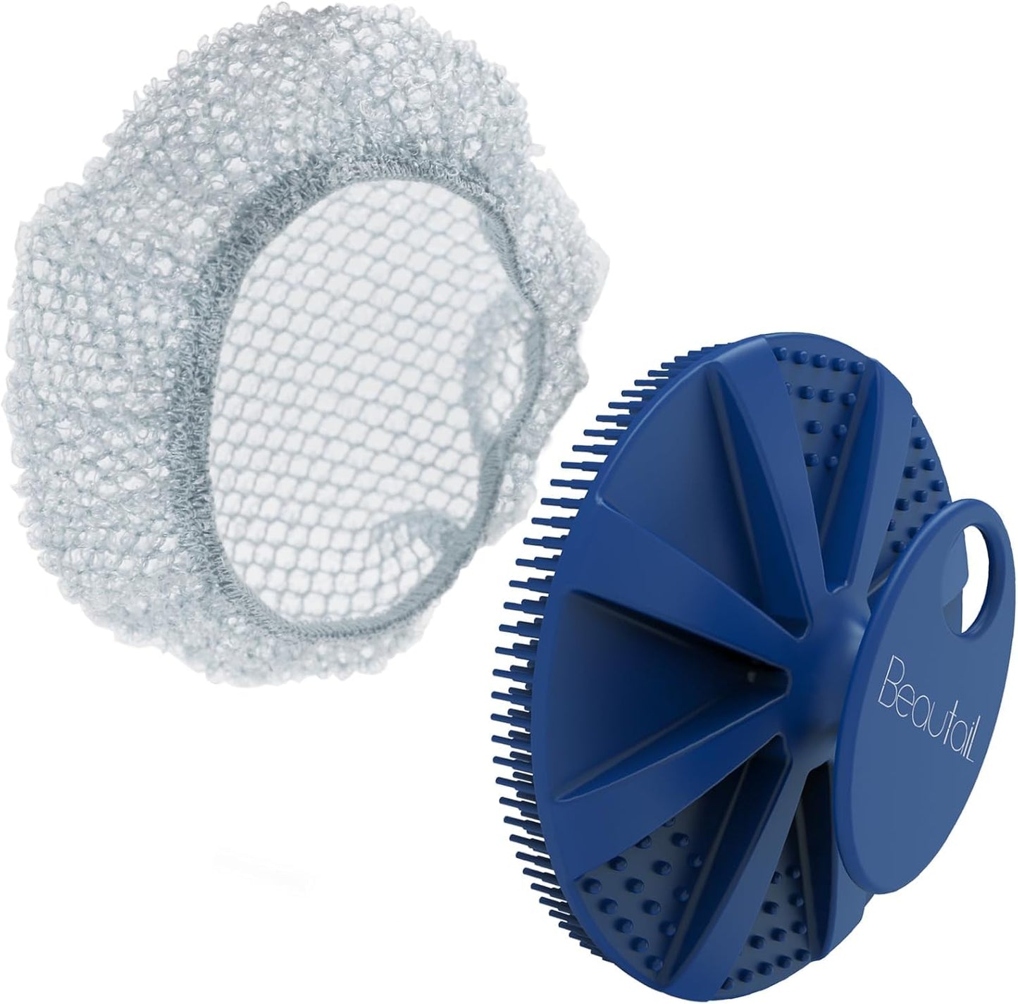 Silicone Body Scrubber with Scrub Net, BEAUTAIL 2 Pack - Rich Foam and Exfoliation with Gentle Brush or Firmer Net Options - Hygienic, Durable, Easy Beauty and Personal Care BEAUTAIL