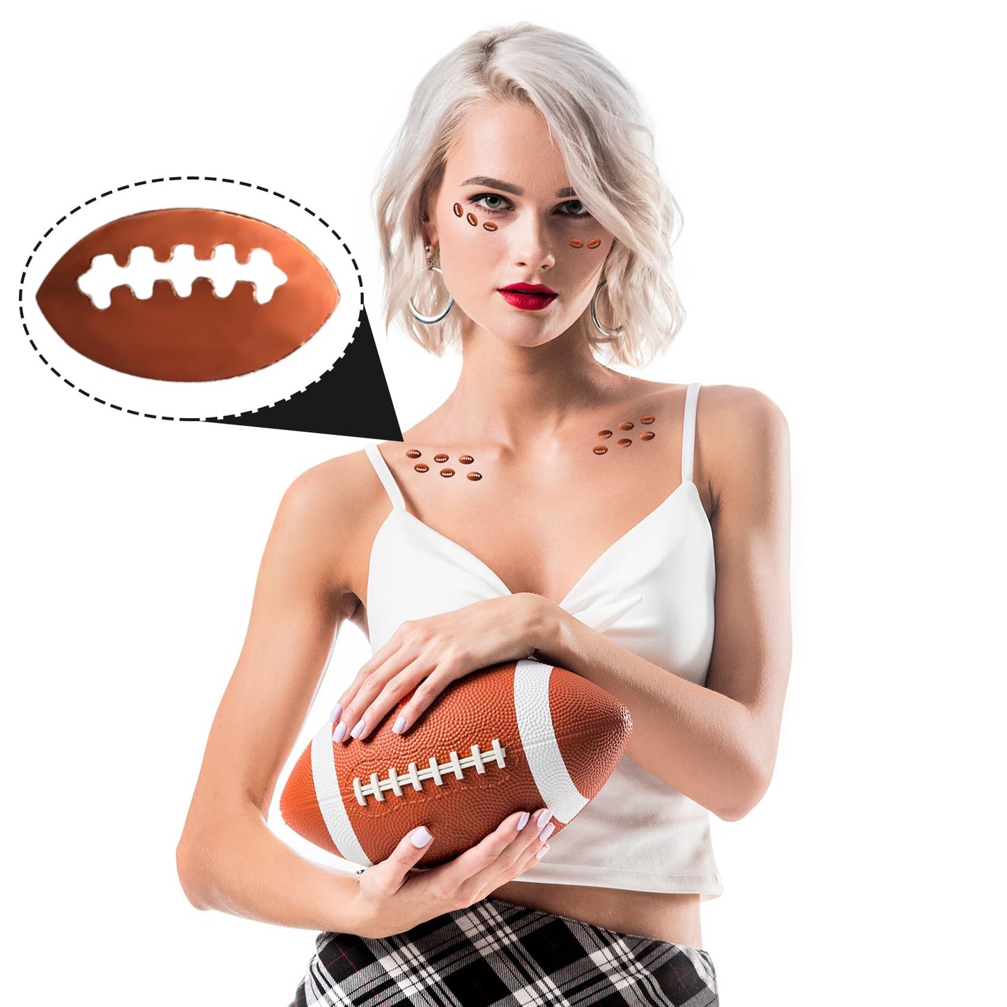 PAGOW 15 Grams Football Confetti, Rugby Ball Shape Sport Glitter Festival Rave Party Table Beauty Makeup Face Body Nail Art Decoration Beauty & Personal Care PAGOW