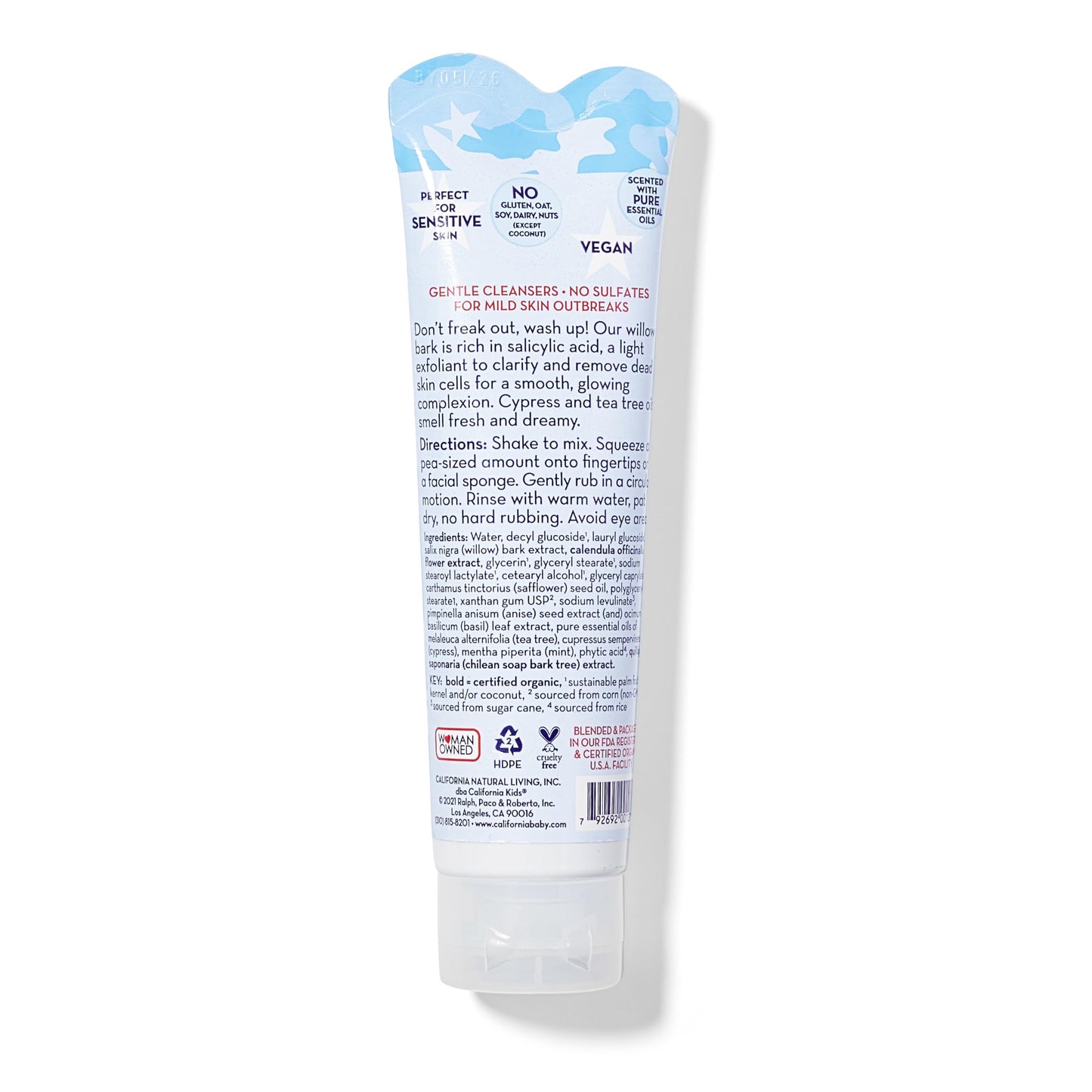 California Kids Face Wash | Gentle Exfoliating Face Wash For Kids + Teens | Mild Salicylic Acid Cleanser For Sensitive Skin | 1.8 oz. / 51 mL Beauty & Personal Care California Baby