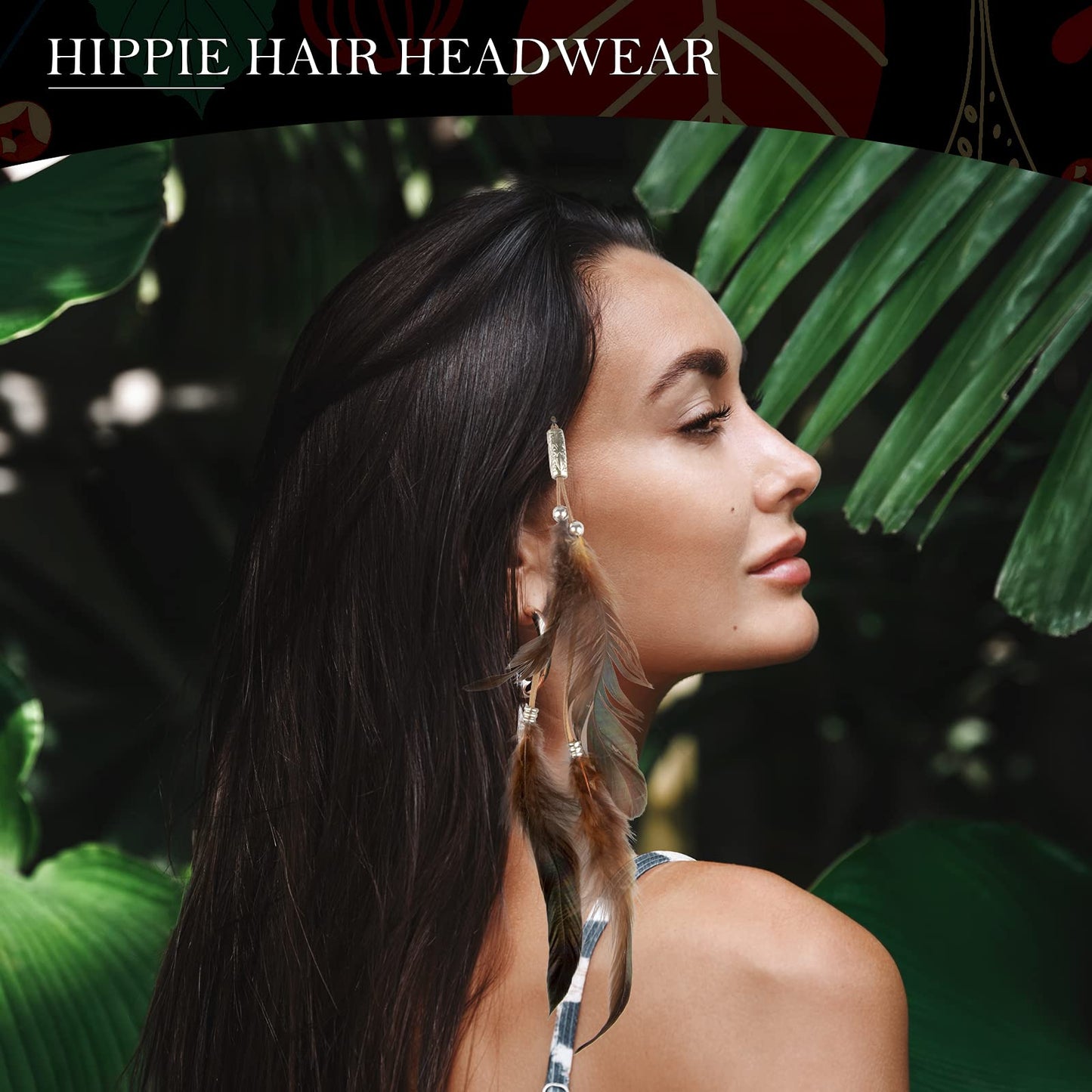 ICYANG Women Feather Hair Clips, Handmade Boho Hippie Hair Extensions with Clip Comb DIY Accessories Hairpin Headdress, Set of 3 Beauty & Personal Care ICYANG